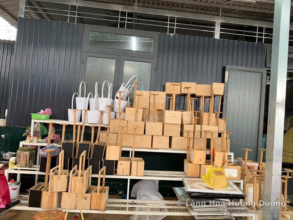 Hộp Gỗ Và Túi Giấy Quà Tặng Hoa